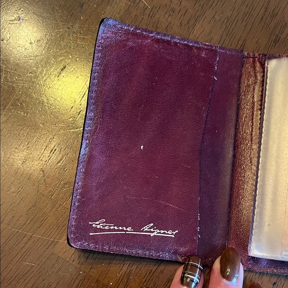 Eitenne Aigner vintage Burgundy Leather Card Holder